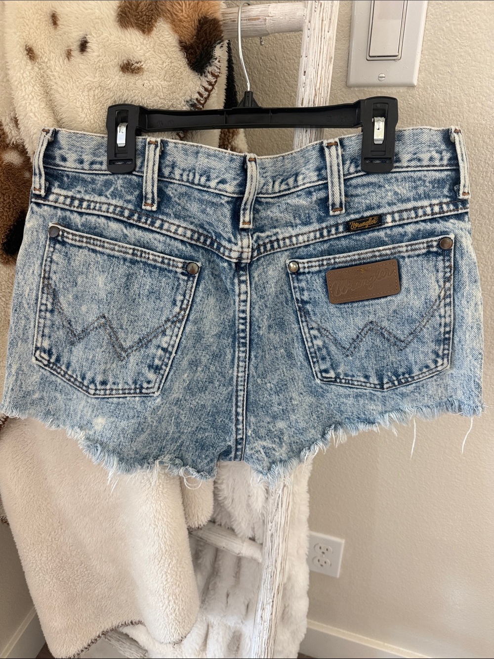 Wrangler Acid Wash Blue Denim Jean Shorts